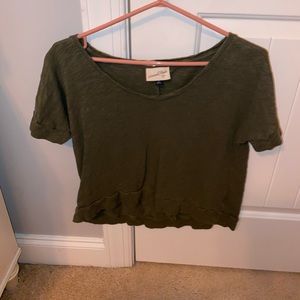 green crop top